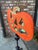 Folk Art Signed Hand Made Halloween Folk Art Jack-O-Lantern on Vintage Floor Lamp Stand For Sale - Image 3 of 12