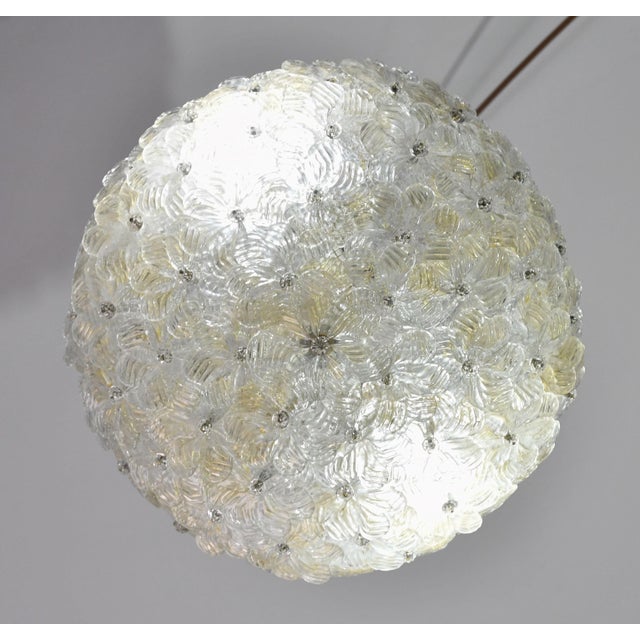 1960s Murano Gold Ceiling Light Flower by Seguso for Venini For Sale - Image 11 of 12