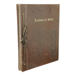 Vintage 1950 Mid-Century Leather Bound “Leaves of Gold” Anthology Book