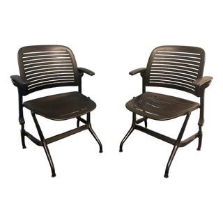 Pair of Steelcase Black Plastic Guest Chairs For Sale