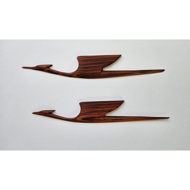 Mid-Century Modern Mid-Century Wooden Wall Sculptures of Birds, 1960s For Sale - Image 3 of 16