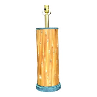 Vintage Coastal Split Reed Table Lamp For Sale