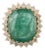 9.17 Ct Zambian Emerald Art Deco Cocktail Ring With Halo Diamonds in 14k Solid Gold Size 6.5 For Sale