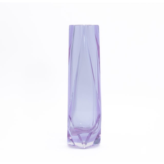 Modern Hand Blown Murano Vase in Lavender For Sale - Image 3 of 9
