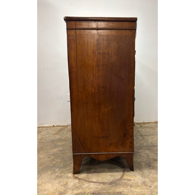 Wood Antique English Mahogany Bow Front Chest of Drawers For Sale - Image 7 of 11