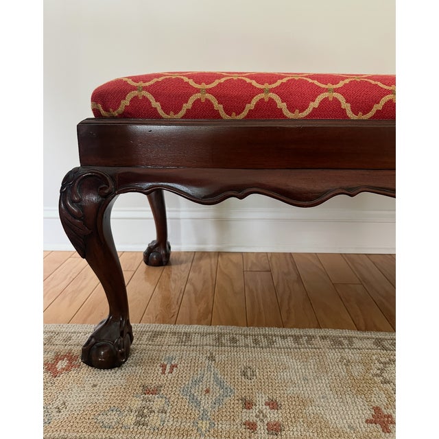 Late 20th Century Chippendale-Style Mahogany Bench by Craftique For Sale In Charleston - Image 6 of 7