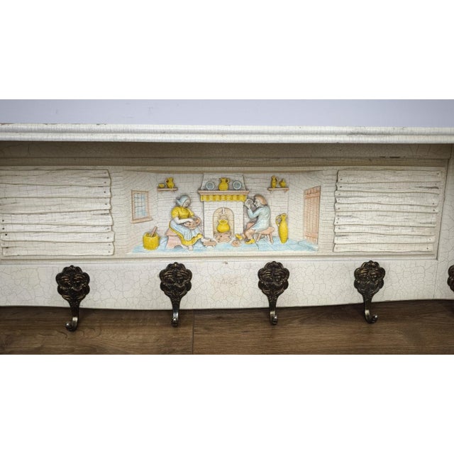 Vintage 6-Hook Wall Coat Rack For Sale - Image 5 of 11