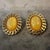 A 1970s Gilt Metal and Faux Oval Gold Pearls Italian Set of Clip-on Earrings For Sale - Image 9 of 9
