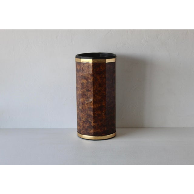 Plastic Vintage 1970s Kraftware Nyc Faux Burl Wood Umbrella Stand Cane Holder For Sale - Image 7 of 18