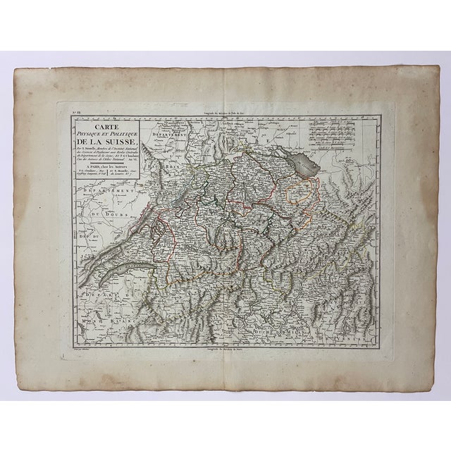 Traditional 18th Century Antique Map of Switzerland For Sale - Image 3 of 3