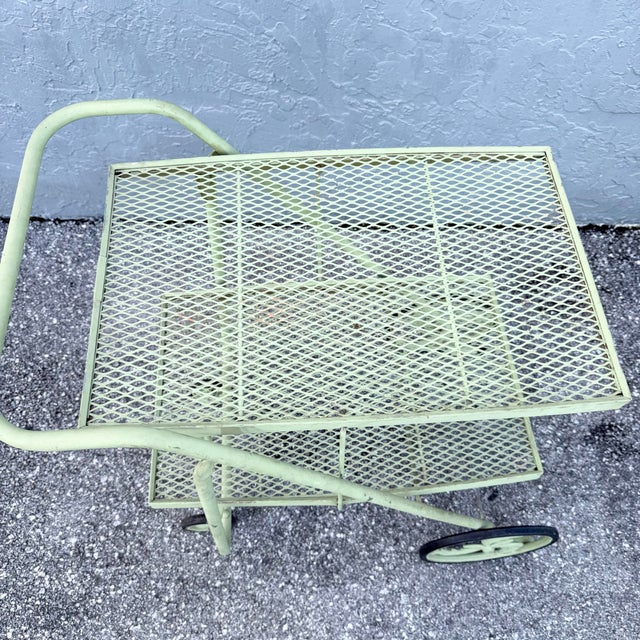 Mid 20th Century Vintage Mid Century Rolling Foldable Two Tier Bar Cart For Sale - Image 5 of 10