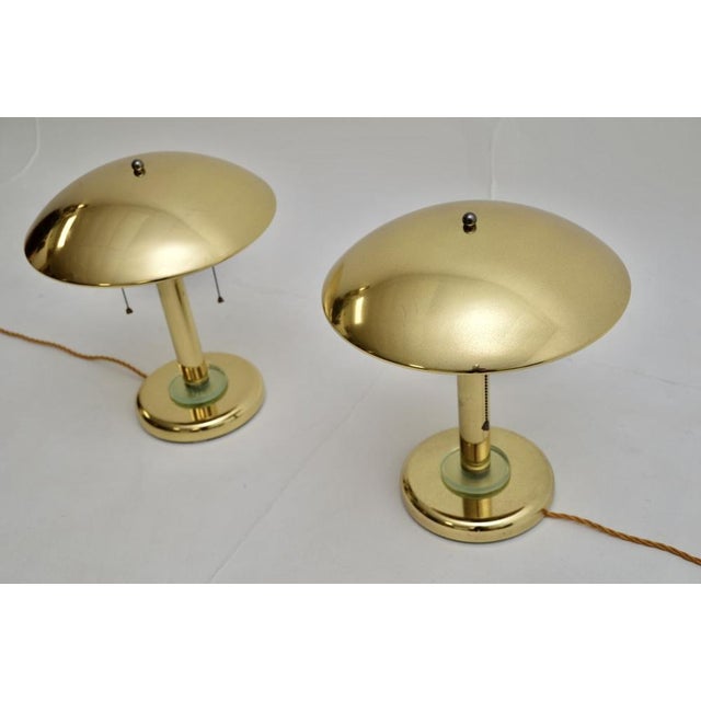 1970s Vintage Brass and Glass Table Lamps, 1970, Set of 2 For Sale - Image 5 of 10