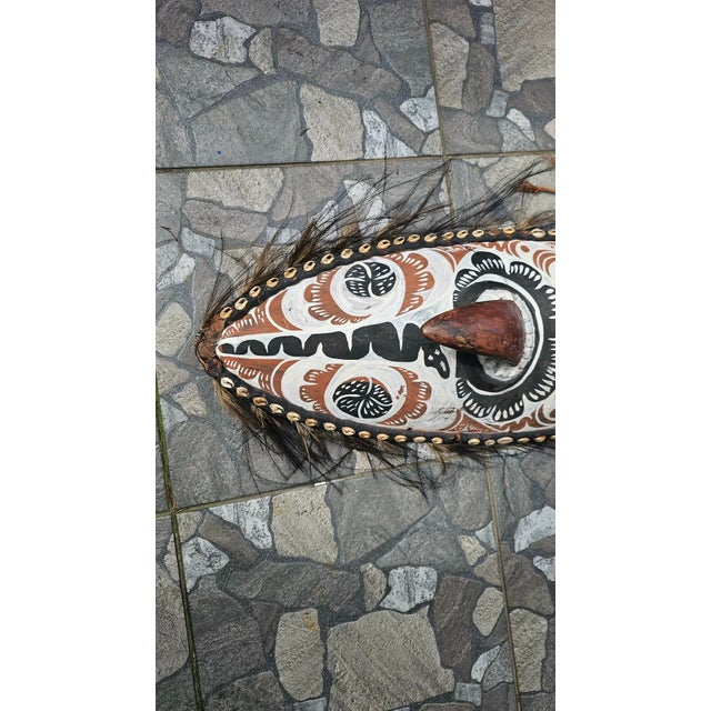 Wooden Mask Sculpture, Papua New Guinea, 1990s For Sale - Image 9 of 11