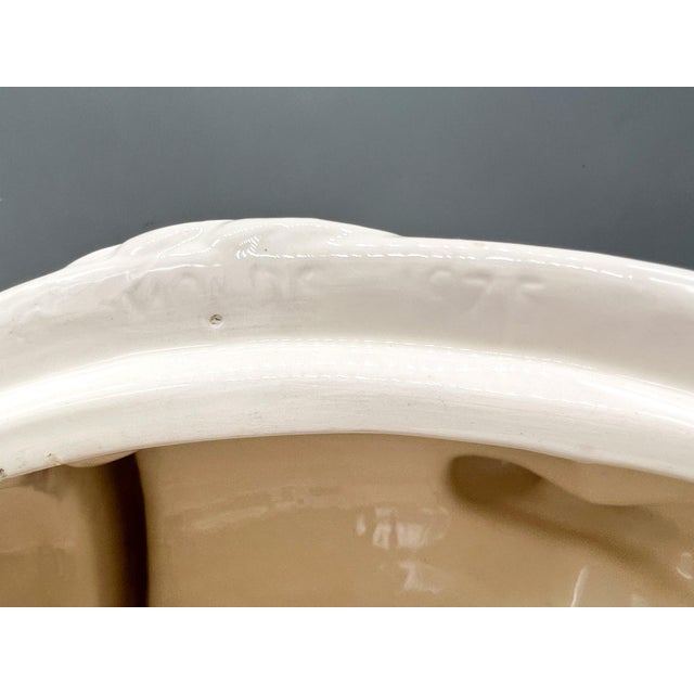 White Vintage Ceramic Turkey Tureen Covered Dish – White Glazed Thanksgiving Centerpiece For Sale - Image 8 of 12