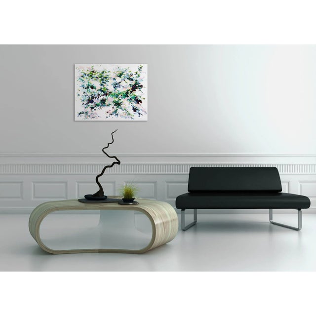 Acrylic on canvas Edition: Unique, Unframed. The work of Korean abstract painter Kyong Lee can be understood as a poetic...