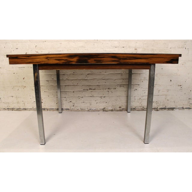 Mid 20th Century Mid-Century Modern Macassar and Chrome Dining Table Attributed to Fritz Schroder K.-G. For Sale - Image 5 of 18