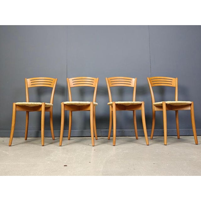 Vintage Italian Bistro and Papercord Dining Chairs, 1980s, Set of 4 For Sale - Image 10 of 13