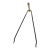 Antique 18th Century Wrought Iron Turned Brass English Fireplace Tongs Tool 1 For Sale