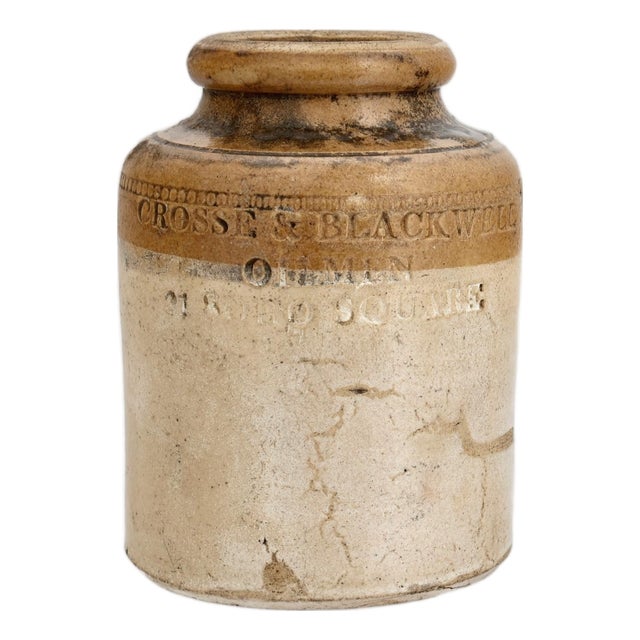 19thC English Stoneware Crock For Sale
