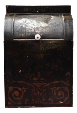 Antique Morgan & Cornell Ny 1890 Tin Rolltop Tea Hopper Store Spice Bin Display