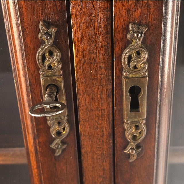 Mahogany 2 Door Chippendale Style Carved Ball & Claw Feet Rope Edge Bookcase For Sale - Image 10 of 11