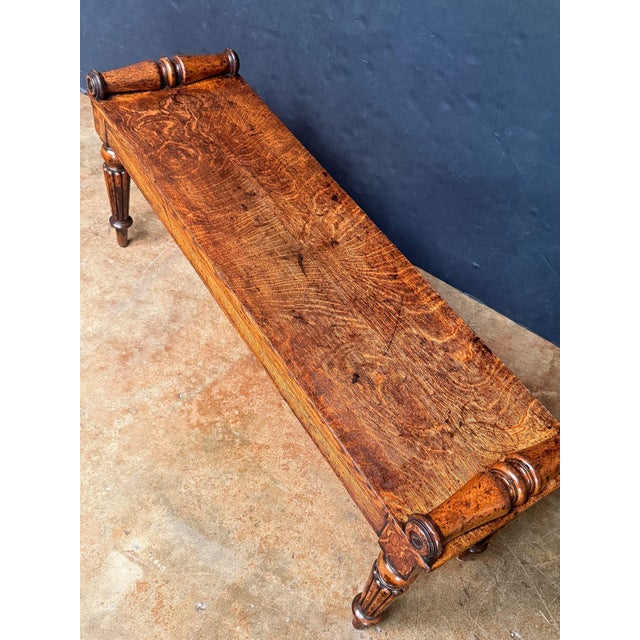 Large Hall Bench or Window Seat of Patinated Oak From England For Sale In Austin - Image 6 of 8