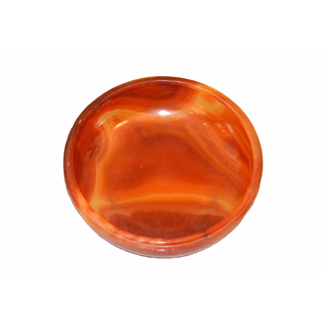 Vintage Carved Stone Agate Box & Bowl in Amber Color - Set For Sale In Miami - Image 6 of 10