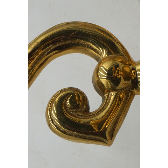 1980s 1980s Pair of Brass Wall 2 Candle Sconces For Sale - Image 5 of 9