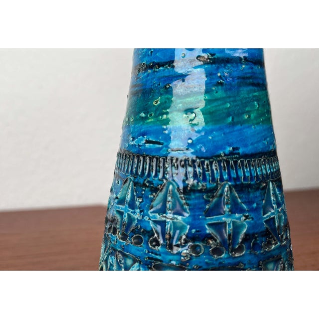 Bitossi Mid-Century Modern Rimini Blue Pottery Candleholder by Aldo Londi for Bitossi, Italy, 1960s For Sale - Image 4 of 14