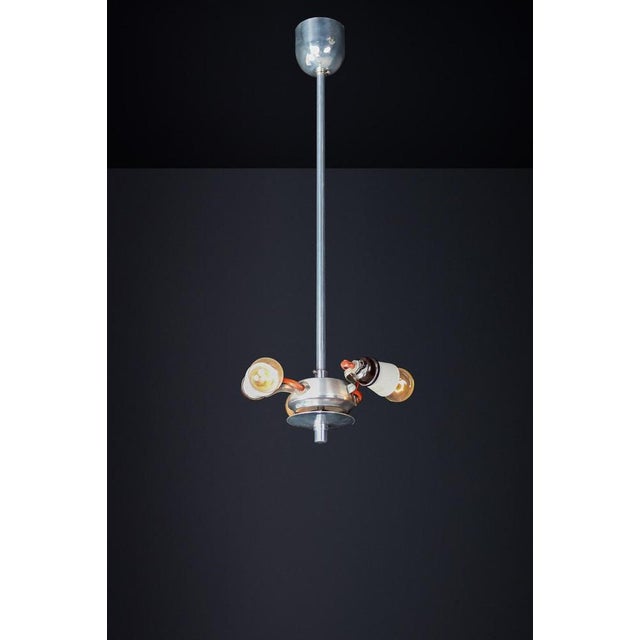 White Mid-Century Modern Glass Wall Light, 1958 For Sale - Image 8 of 9