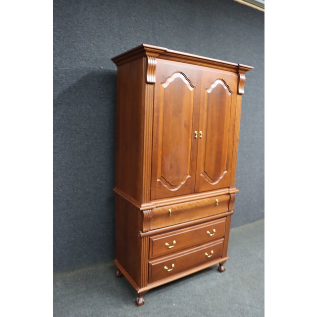 Late 20th Century Dutch Designs Two-Piece Cherry Linen Chest For Sale - Image 5 of 13