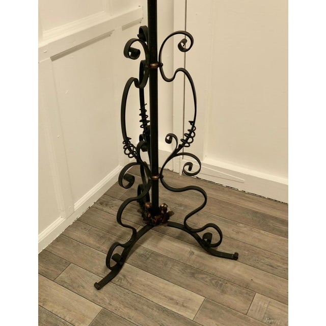 Arts and Crafts Wrought Iron Oil Floor Lamp, 1880s For Sale - Image 3 of 7