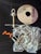 Metal Gold Brass Shiny Unused VintageChandelier Medallion, 6 Foot Chain and Anchor Set For Sale - Image 7 of 13