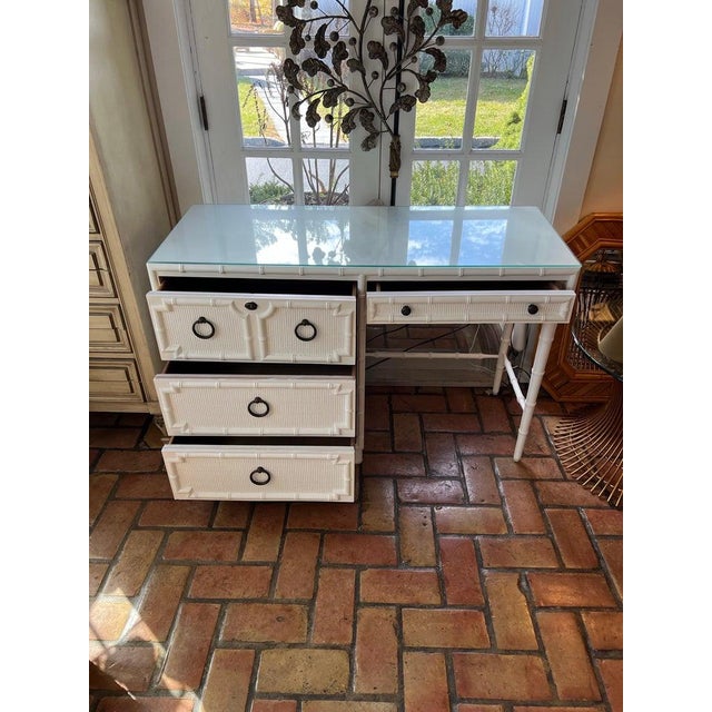 Drexel Kensington Faux Bamboo Desk For Sale In New York - Image 6 of 18