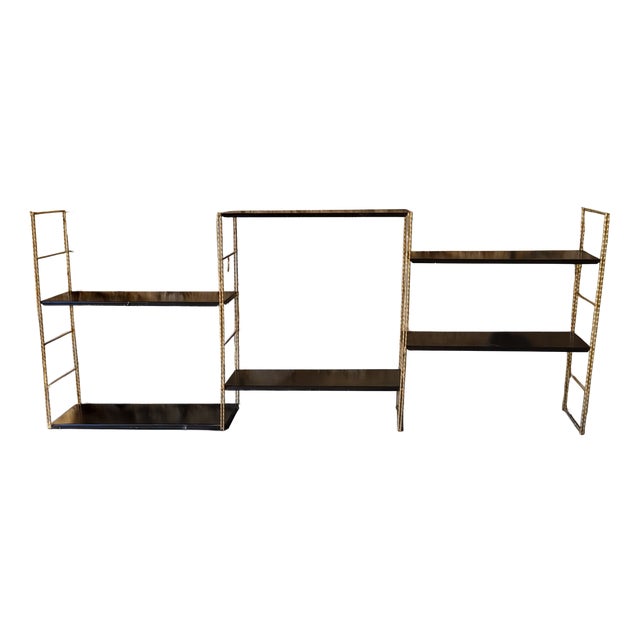 Vintage Wall Shelf in Metal and Steel, 1950s For Sale