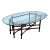 Hammary Mahogany Faux Bamboo Coffee Table With Scalloped Glass Top For Sale