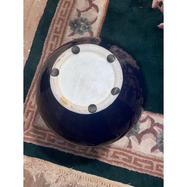 Chinese Cobalt Blue Monochrome Porcelain Vase. For Sale - Image 9 of 12