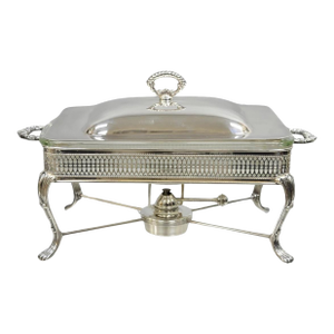 Vintage Sheffield Usa Victorian Silver Plated Chafing Dish Buffet Food Warmer