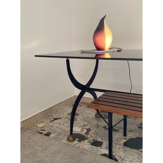 Murano Glass Penguin-Shaped Lamp, Italy, 1980s, in Very Good conditions. Designed 1980 to 1989 European Plug (up to...