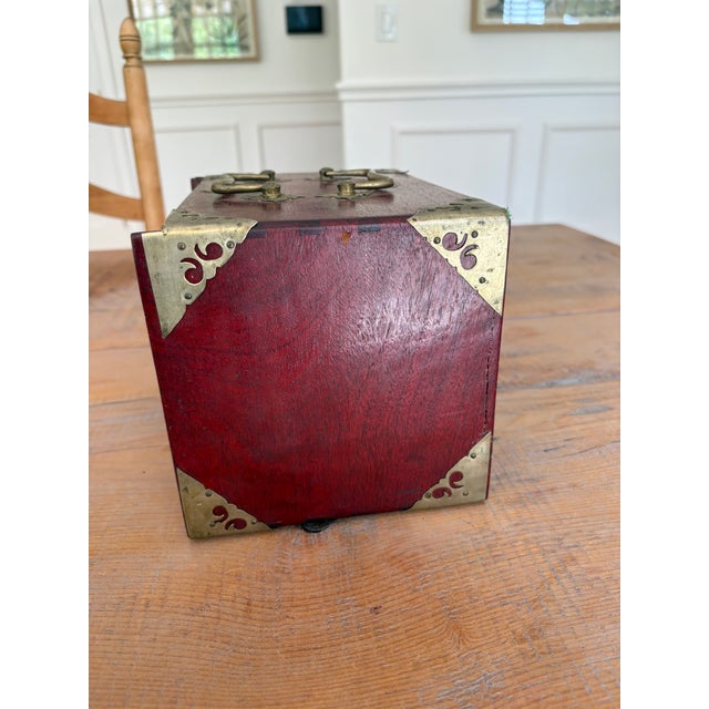 Vintage Chinese Mahjong Set, Bone & Bamboo Tiles, 5-Drawer Rosewood Case With Brass Hardware For Sale - Image 10 of 13