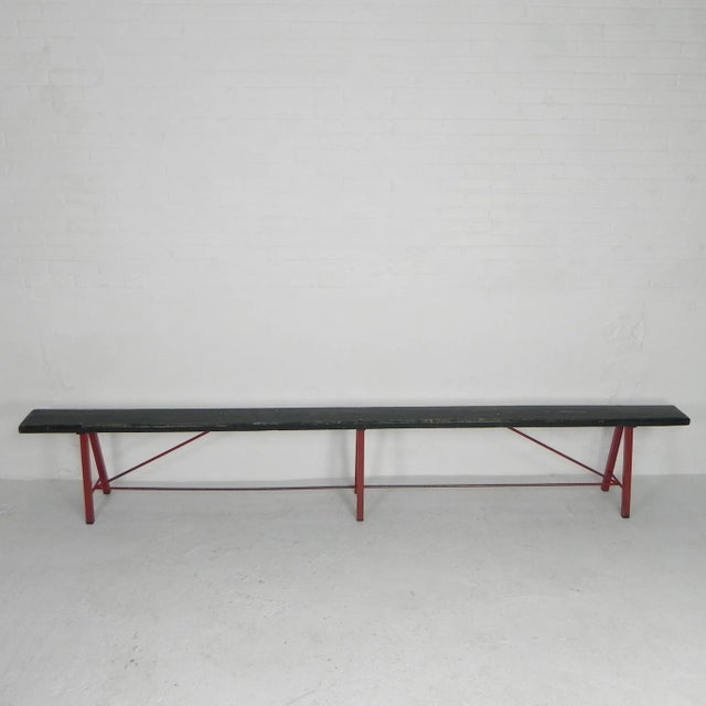 Wood Vintage Industrial Bench, 1960s For Sale - Image 7 of 18