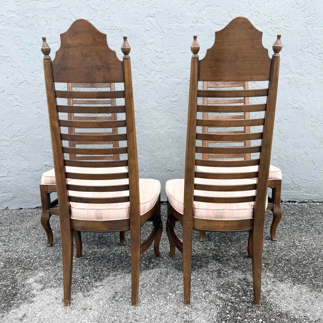 Drexel Vintage “Esperanto” High Back Dining Chairs by Drexel - Set of 4 For Sale - Image 4 of 11