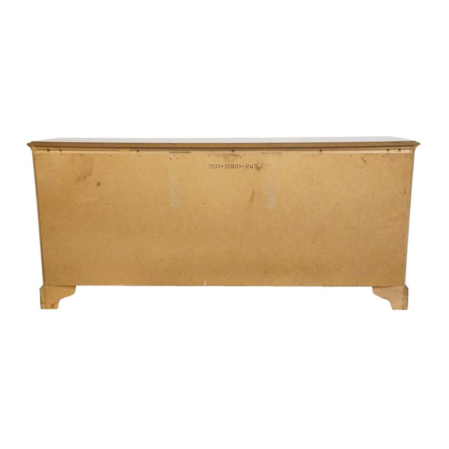 Bassett Furniture Solid Walnut Early American 72" Triple Door Dresser 260-2060-247 For Sale - Image 13 of 15