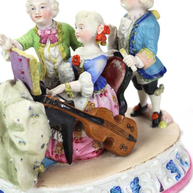 Late 19th Century Antique Hand Painted Porcelain Musician Grouping C1890 For Sale - Image 5 of 8