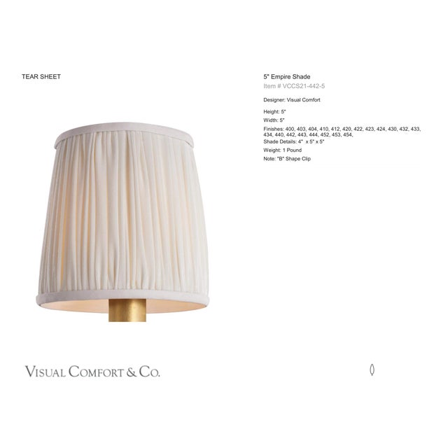 Visual Comfort Signature 5" Pleated Silk Shade Designer: Visual Comfort Signature Height: 5" Base: Shade Details: 4" x 5"...