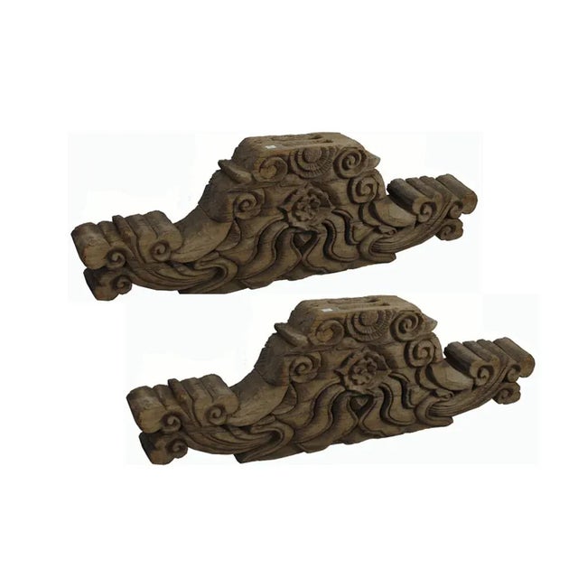 Antique Chinese Hand Carved Wood Architectural Ornament For Sale In Greensboro - Image 6 of 13