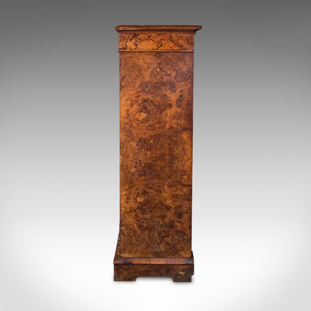 Antique Morning Room Book Cabinet, English Walnut Mirror Front Bookcase, Regency For Sale - Image 6 of 12