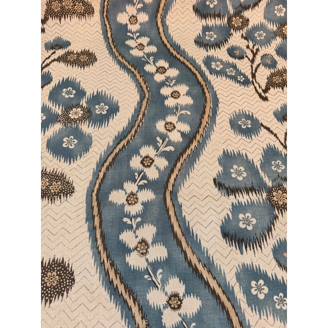 Traditional Clarence House Cotton Linen Blend Fabric 4 Yards Rayure Nantes Color Blue For Sale - Image 3 of 6