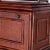 1970s British Colonial Grass Cloth and Faux Bamboo Three-Tiered Cabinet and Desk For Sale - Image 5 of 10