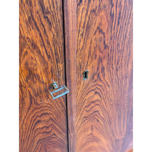 1960s 1960s Mid-Century Danish Rosewood Cabinet - Vintage Scandinavian Storage Cupboard With Shelves For Sale - Image 5 of 11